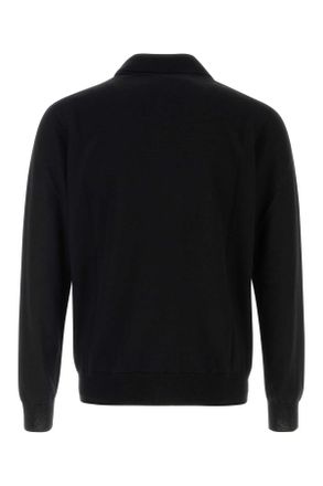 The Row Mens Black Cashmere Selio Polo Shirt Exterior Exterior: T-shirts And Polos