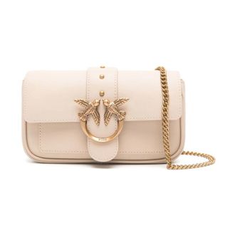Pinko Love One Pocket - Dames - Schoudertassen - Beige - ONE Size - Katoen - Tassen