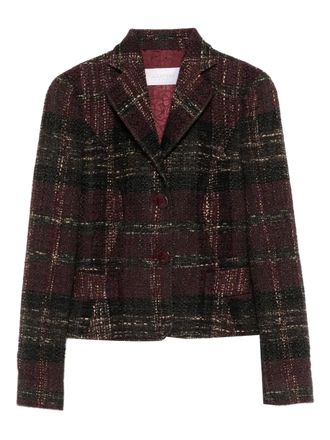 Valentino tweed-design jacket - women - Wool/Acrylic/Viscose/Nylon/Viscose/Cupro - 40 - Red