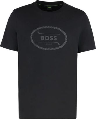 BOSS cotton T-shirt - men - Cotton - M - Black