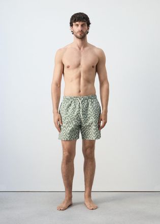 Mango Costume da bagno coulisse stampa kaki - Uomo - XS - MANGO MAN