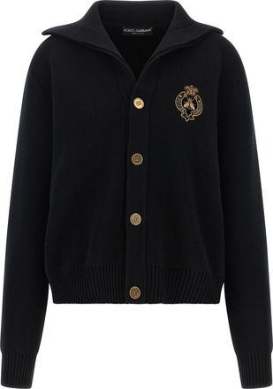 Dolce & Gabbana Black Virgin Wool Mens Cardigan
