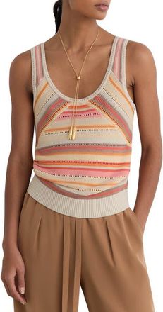 Reiss Miriam Striped Sweater Tank in Neutral/coral at Nordstrom, Size X-Large