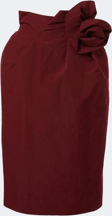 Magda Butrym Floral-appliqu&eacute; cotton and silk midi skirt
