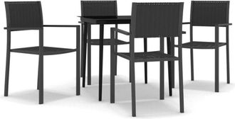 vidaXL Juego De Comedor Para Jard&iacute;n 5 Piezas Negro Vidaxl