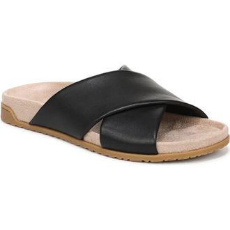 Vionic Etna Crossover Slide Sandal in Black at Nordstrom, Size 8.5