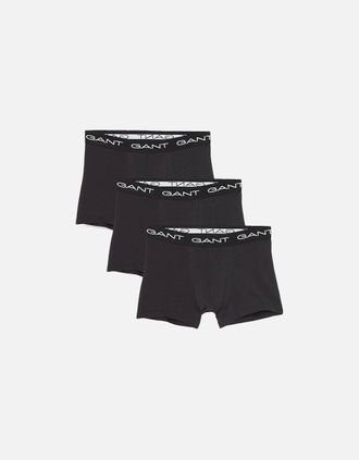 GANT Mens 3-Pack Classic Logo Boxer Trunks, Black - Size: 39/38/32