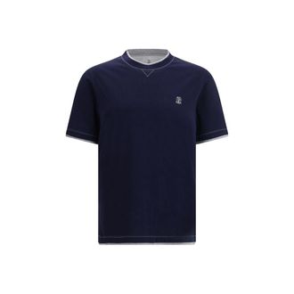 Brunello Cucinelli Blue Cotton Mens T-Shirt
