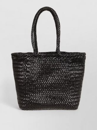 Dragon Diffusion grace small woven leather basket bag