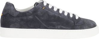 Doucal's Navy Blue Suede Rubber-Sole Sneakers