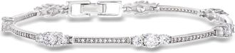 Ross-Simons CZ Station Bracelet in Sterling Silver