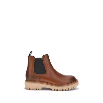 Prada Brown Rubber Chelsea Mens Boots