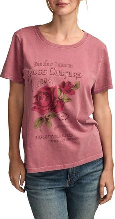 Lucky Brand Rose Culture Graphic Cotton T-Shirt in Rose Wine at Nordstrom, Size Medium