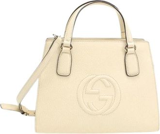 Gucci Pre-owned Handbags, female, Beige, Size: ONE SIZE Pre-owned Vintage Leather Handbag