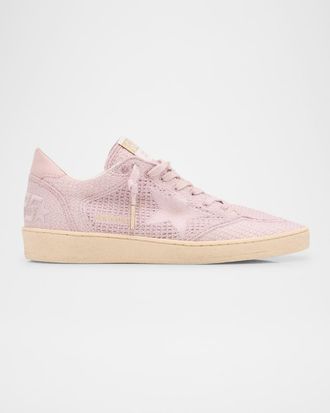 Golden Goose Ball Star Embroidered Cotton Low-Top Sneakers