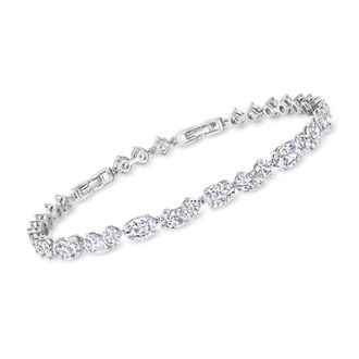 Ross-Simons Rhodium-Plated Bracelet With Czs