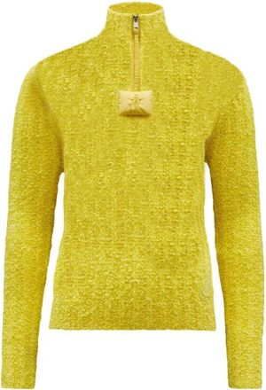 Moncler Zipper Up Collar Padded Z - Dames - Coltruien - Geel - S - Katoen - Truien & Vesten