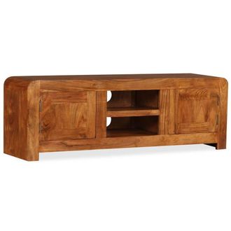Berkfield Home TV Cabinet Solid Wood with Honey Finish 120x30x40 cm in Brown | Size: 120 x 30 x 40 cm