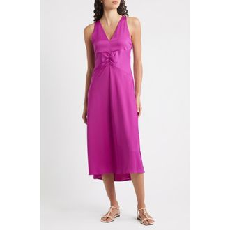 BOSS Diclan Sheer Back Satin Dress in Dk Pnk at Nordstrom Rack, Size 18 (Similar To 14W)