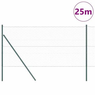 Berkfield Home Hexagon Fence Green 1.4x25 m Steel