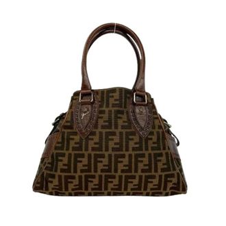 Fendi Pre-owned Handbags, female, Brown, Size: ONE SIZE Pre-owned Vintage Canvas Tote Bag
