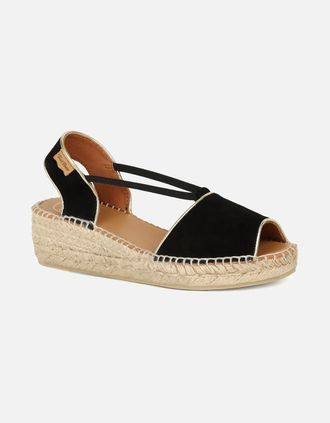 Toni Pons Womens Bilda Womens Espadrille Wedge Sandals - Black - Size: 8