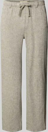 Blend Hose aus Leinen-Baumwoll-Mix Modell MAXIM in Oliv, Gr&ouml;&szlig;e 3XL