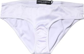 Dolce & Gabbana Bottoms, female, White, Size: S Silk Stretch Mid Waist Brief Panty