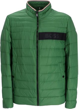 BOSS logo-tape puffer jacket - men - Polyamide/Recycled Polyamide/Recycled Polyester - 50 - Green