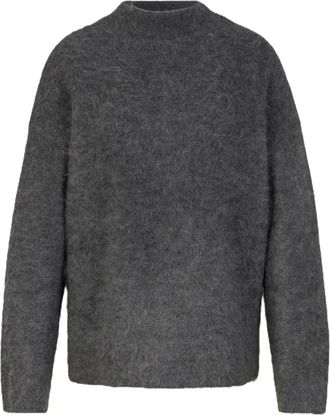 Windsor Pullover met opstaande kraag van mohair-wolmix - Dames - Truien - Grijs - Maat: 3XL Wol