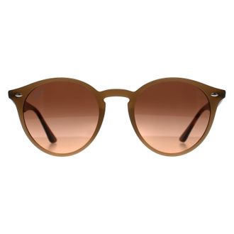 Ray-Ban Round Polished Turtledove Pink Gradient Grey 2180 in Beige