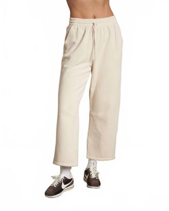 perfectwhitetee Fallon Fleece Barrel Sweatpant In Sugar