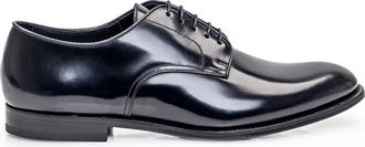 Doucal's Black Leather Lace-up Shoes