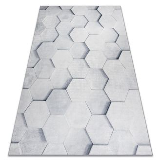 RugsX Rugsx - Alfombra Lavable Andre 1180 Panal, Hex&aacute;gono 3d Antideslizante - Gris Grey 120x170 Cm