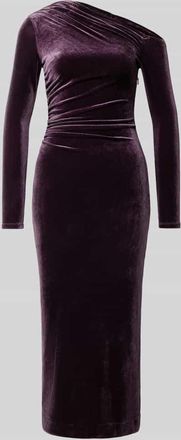 Forever New Cocktailkleid aus Samt im asymmetrischen Look Modell Angelina in Pflaume Melange, Größe 34