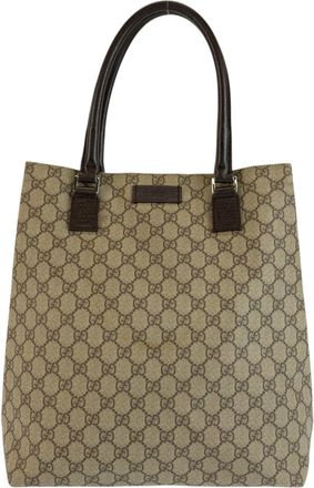 Gucci Brown Canvas Shoulder Bag Tote Bag (Pre-Owned)
