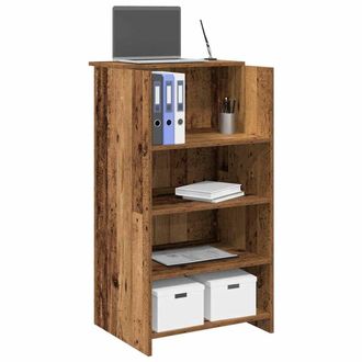Berkfield Home Reception Desk Old Wood 55x50x103.5 cm Engineered Wood in Brown