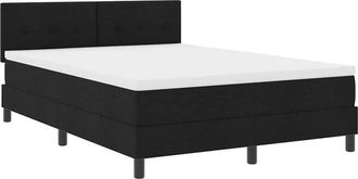 vidaXL Vidaxl - Cama Tipo Box Spring Con Colch&oacute;n Negro 140 X 200 Cm Tela