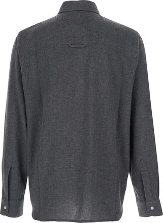 Won Hundred Mens Adriel Grey Shirt With Classic Collar Viscose