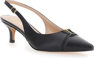 Twinset Womens Pumps Nera Black Leather Fabric