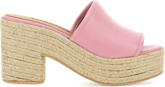 Moschino espadrille platform sandals - women - Calf Leather/Calf Leather/Rubber - 40 - Pink