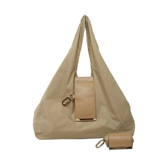 Generic Reusable Shopping Bag with Keychain - Large Capacity Foldable Tote for Travel, Grocery, and Daily Use(Khaki)