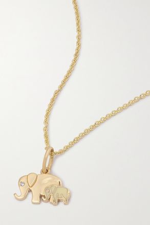 Sydney Evan Collana In Oro 14 Carati Con Smalto E Diamanti Elephant Family