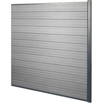 Hhg Hhg - Nunca Usado] Valla Cortaviento Wpc Sarthe, Poste De Aluminio, Elemento De Prolongaci&oacute;n, 1,85m Gris