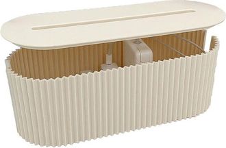 OEM Caja Para Gesti&oacute;n De Cables, Organizador De Cables, Caja De Almacenamiento De Pl&aacute;stico Para Oficina Y Hogar, 33x13x11 Cm (blanco Roto)