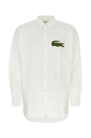 Comme Des Garçons White Poplin Comme Des Garã§Ons Play X Lacoste Shirt
