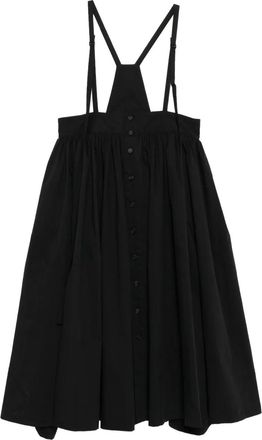 Yohji Yamamoto Ta/pe rok met bretels - Zwart