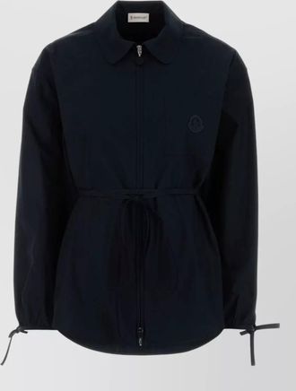 Moncler poplin shirt long sleeves collared drawstring waist