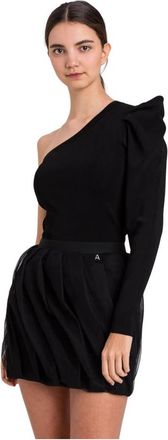 Twinset Maglia Monospalla - Dames - Korte kleedjes - Zwart - S - Kleedjes