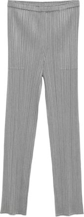 Issey Miyake Pants - Dames - Slim Fit Broeken - Grijs - XL - Leer - Broeken